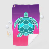 Serviette De Golf Tortue turquoise bleu vert turquoise (En situation)