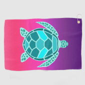 Serviette De Golf Tortue turquoise bleu vert turquoise (Horizontal)