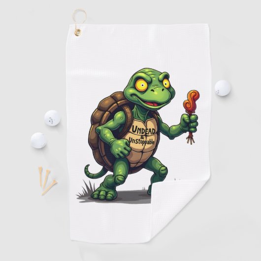 Serviette De Golf Tortue zombie (En situation)