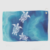 Serviette De Golf Tortues blanches dans le littoral d'aquarelle de l (Horizontal)