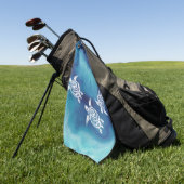 Serviette De Golf Tortues blanches dans le littoral d'aquarelle de l (Vert)