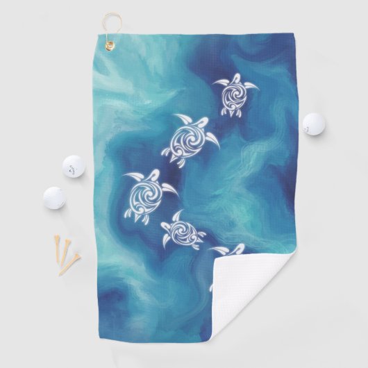 Serviette De Golf Tortues blanches dans l'océan bleu (En situation)