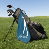 Serviette De Golf Tour de golf bleu "golfer Michelle" (Vert)