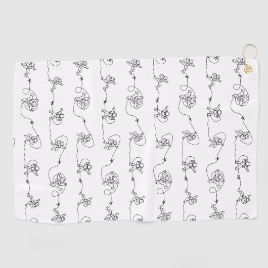 Serviette De Golf Tour de golf d'astronaute (Horizontal)