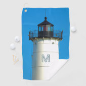 Serviette De Golf Tour de golf de Monogram Lighthouse sur mesure (En situation)