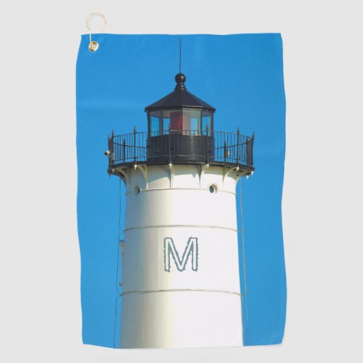 Serviette De Golf Tour de golf de Monogram Lighthouse sur mesure (Devant)