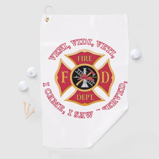 SERVIETTE DE GOLF TOUR DE GOLF FIREMAN FIREFIGHTER (En situation)