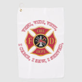SERVIETTE DE GOLF TOUR DE GOLF FIREMAN FIREFIGHTER (Devant)