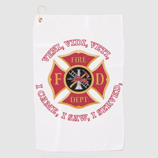 SERVIETTE DE GOLF TOUR DE GOLF FIREMAN FIREFIGHTER (Devant)