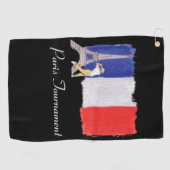 Serviette De Golf Tour Eiffel de golf avec drapeau de golf français  (Horizontal)
