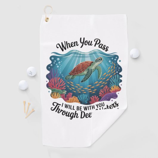 Serviette De Golf Tourle Quand Vous Traversez Des Eaux Profondes (En situation)