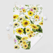 Serviette De Golf Tournesol d'aquarelle 7 (En situation)