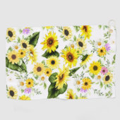 Serviette De Golf Tournesol d'aquarelle 7 (Horizontal)
