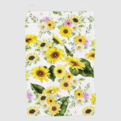 Serviette De Golf Tournesol d'aquarelle 7 (Devant)
