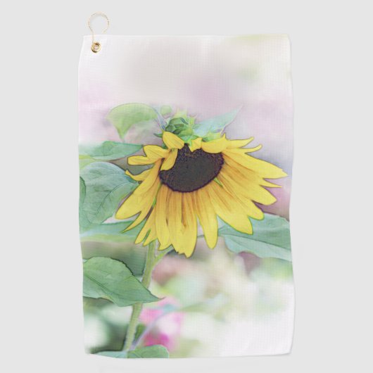Serviette De Golf 'Tournesol timide' (Devant)