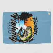 Serviette De Golf Tournoi de pêche personnalisé Truite pêcheur (Horizontal)