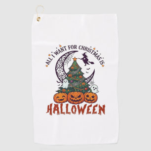 Serviette De Golf Tout le monde veut Noël Halloween Arbre Citrouille