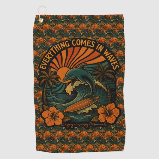 Serviette De Golf Tout Vient En Vagues Rétro (Devant)