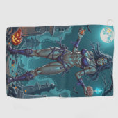 Serviette De Golf Traite d'Halloween ou ami Zombie w Cerveau (Horizontal)
