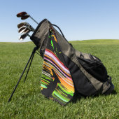 Serviette De Golf Traits de lignes (Vert)