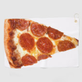 Serviette De Golf Tranche de pizza pepperoni classique de SlipperyJo (Horizontal)