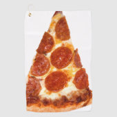 Serviette De Golf Tranche de pizza pepperoni classique de SlipperyJo (Devant)