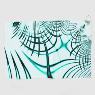 Serviette De Golf Traversée cyan aqua lignes courbes sur arrière - p