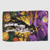 Serviette De Golf Treeing Walker Coonhound Halloween Sorcière Citrou (Horizontal)