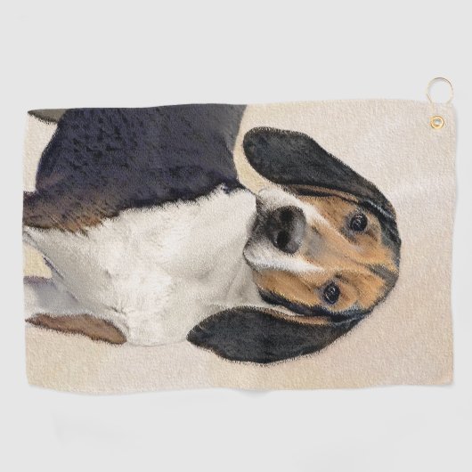Serviette De Golf Treeing Walker Coonhound Peinture - Art original (Horizontal)