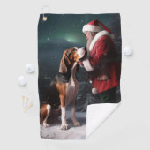Serviette De Golf Trek Walker Coonhound Noël du Père Noël (En situation)