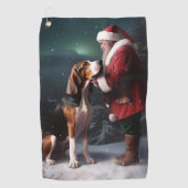 Serviette De Golf Trek Walker Coonhound Noël du Père Noël (Devant)