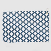 Serviette De Golf Trellis bleu blanc et marine, treillis, Quatrefoil (Horizontal)
