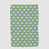 Serviette De Golf Trellis bleu et jaune, treillis, Quatrefoil (Devant)