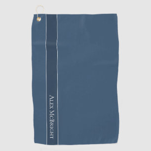 Serviette De Golf Trend Color Serious Blue Modern Name Golf Towel