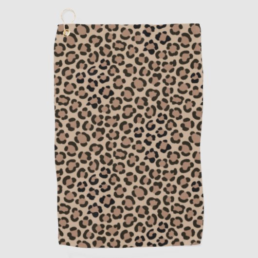 Serviette De Golf Trendy Leopard Print Fur Effect Repeat Pattern (Devant)