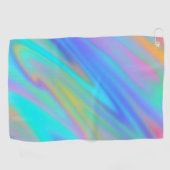 Serviette De Golf Trendy luxe vert bleu violet faux holographique (Horizontal)
