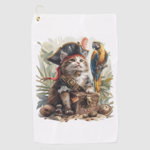 Serviette De Golf Trésor de chat pirate