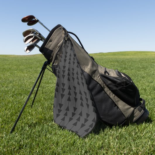 Serviette De Golf Triangles à pendage noir moderne et élégant sur fu (Vert)
