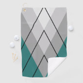 Serviette De Golf Triangles gris sur arrière - plan turquoise (En situation)
