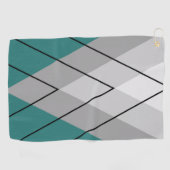 Serviette De Golf Triangles gris sur arrière - plan turquoise (Horizontal)