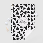 Serviette De Golf Triangles noirs personnalisés (En situation)