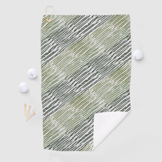 Serviette De Golf Tribal Green Stripes Abstract Pattern (En situation)