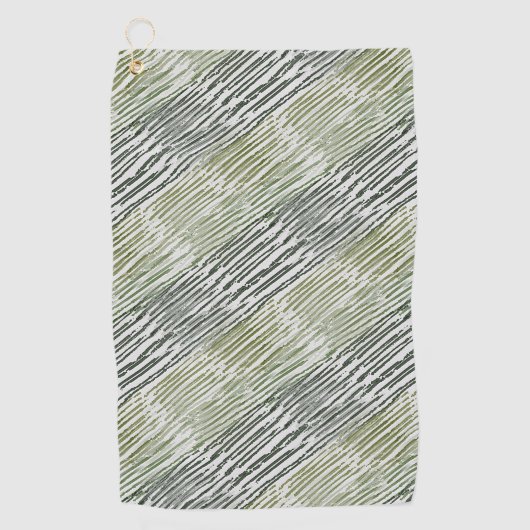 Serviette De Golf Tribal Green Stripes Abstract Pattern  (Devant)