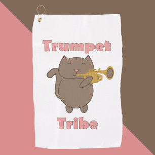 Serviette De Golf Tribu Trompette Chat Kawaii Rose