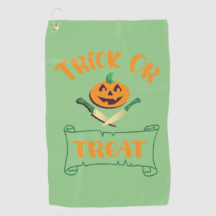 Serviette De Golf Trick or treat os de la mort visage de citrouille