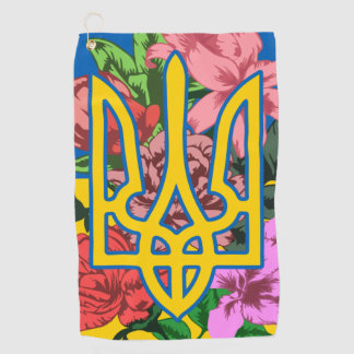 Serviette De Golf Trident ukrainien et drapeau de l'Ukraine avec des