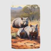 Serviette De Golf Trio Extérieur : Wombat Wanderers, (Devant)
