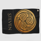 Serviette De Golf Triple Celtic Knot Swirl Mandala (Horizontal)