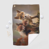 Serviette De Golf Triplets Foxy (En situation)
