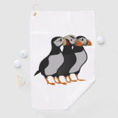 Serviette De Golf Trois adorables Puffin debout ensemble Carton (En situation)
